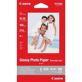 Canon GP-501 - Papier photo glacé 10x15cm (A6) 210g/m² - Pack de 100 feuilles pour imprimante à jet d'encre
