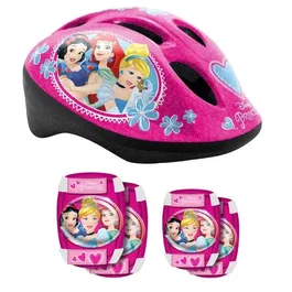 DISNEY PRINCESSES Set de protection enfant - Casque + coudières + genouillères - Ajustable et ventilé
