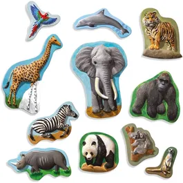 SES CREATIVE - Kit Moulage et Peinture Plâtre Lavable Animaux, 11 Figurines à Créer (Eléphant, Dauphin, Zèbre...), Loisir Créatif Enfant Dès 5 Ans