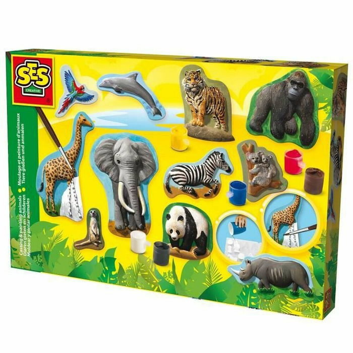 SES Creative Kit de moulage et peinture Animaux