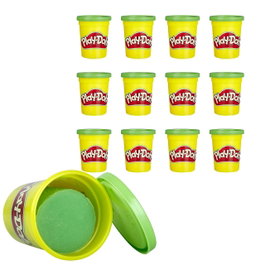PLAY-DOH Pack de 12 pâtes à modeler vertes 56g chacune E4828 - Jouet créatif pour enfants dès 3 ans