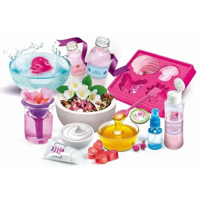 Clementoni Science & Jeu - Laboratoire Création de Parfums & Cosmétiques pour Enfants - Kit pour Faire Savons, Crèmes et Sels de Bain
