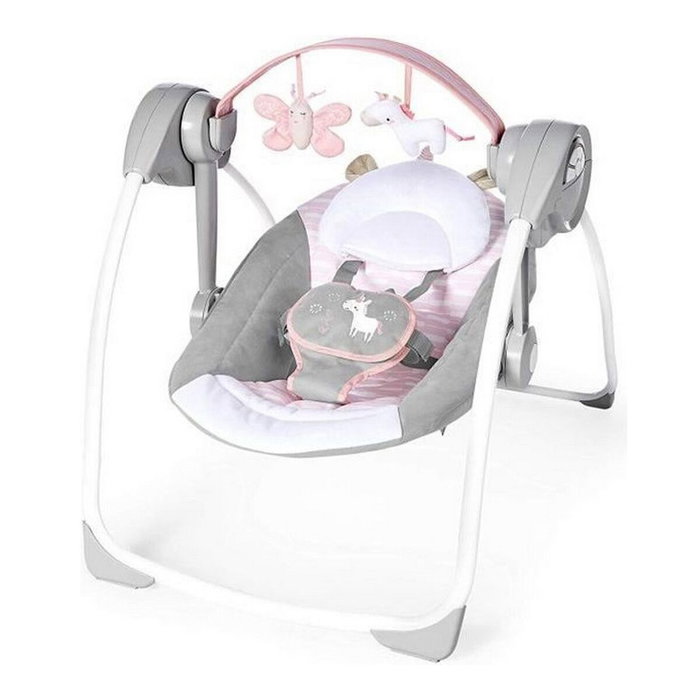 Ingenuity Balancelle électrique pliable Comfort 2 Go Flora - Rose clair