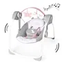 Ingenuity - Balancelle bébé électrique pliable, réglable avec minuterie et arche de jouets - Motif Flora, pour 0 à 9 mois