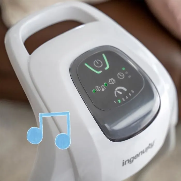 Ingenuity Transat évolutif Cassidy pour bébé 0-9 mois - Balancelle électrique pivotante 180° avec 6 vitesses, mobile, sons et vibrations - Cadeau bébé