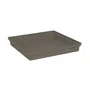 EDA - Soucoupe Carrée pour Pot de Fleurs Toscane 40 x 40 cm, 5.9 cm de Hauteur, Coloris Taupe - Adaptée au Pot Toscane 50 cm