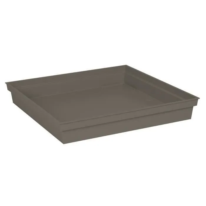 EDA - Soucoupe Carrée pour Pot de Fleurs Toscane 40 x 40 cm, 5.9 cm de Hauteur, Coloris Taupe - Adaptée au Pot Toscane 50 cm EDA - Soucoupe Carrée pour Pot de Fleurs Toscane 40 x 40 cm, 5.9 cm de Hauteur, Coloris Taupe - Adaptée au Pot Toscane 50 cm