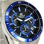 Casio Edifice EFR-552D-1A2VUEF Montre Homme Quartz Acier Cadran Noir et Bleu Étanchéité 10 ATM