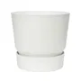 Elho Pot de fleurs Greenville Rond 40 extérieur - Ø 39 x H 36,8 cm - Blanc - Plastique recyclé résistant au gel avec réserve d'eau intégrée