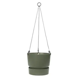 Pot de fleurs suspendu ELHO Greenville 24 - Ø 23,9 x H 20,3 cm - 6,4 L - Vert feuille - Extérieur - Résistant au gel et 100% recyclé
