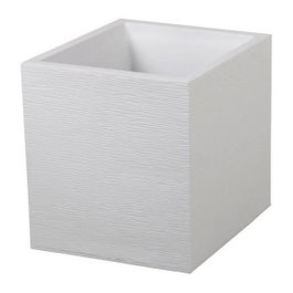 Eda Pot de fleurs Carré Graphit Blanc Cérusé 31 L
