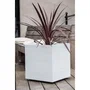 EDA - Pot de fleurs carré 40 cm Graphit - 31 L - Blanc Cérusé - Dimensions 39 x 39 x H 43 cm - Pour plantes, arbustes et compositions florales