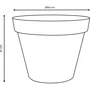 EDA PLASTIQUE Pot Toscane rond, pot de fleurs 76 L, Ø 60 x H 47 cm, gris anthracite, polypropylène résistant gel et UV