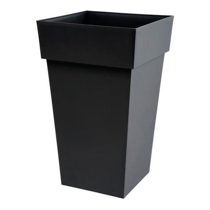 Eda Pot de fleurs Toscane Carré 39 x 39 x 65 cm Gris Anthracite