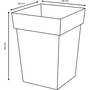 EDA Pot de fleurs Carré Toscane 40 cm - Gris Anthracite - 51 L - 39 x 39 x 53 cm - Traité anti-UV et ingélif