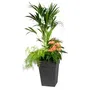 EDA Pot de fleurs Carré Toscane 40 cm - Gris Anthracite - 51 L - 39 x 39 x 53 cm - Traité anti-UV et ingélif