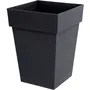 EDA Pot de fleurs Carré Toscane 40 cm - Gris Anthracite - 51 L - 39 x 39 x 53 cm - Traité anti-UV et ingélif