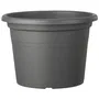 Deroma Pot de fleurs rond Day R anthracite, 50 x 34.9 cm (H), 41 L, résistant au gel et aux UV, extérieur