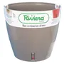 Riviera EVA NEW - Pot de fleurs rond en plastique avec réserve d'eau - Ø45 x H45 cm - 49 litres - Couleur taupe