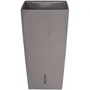 RIVIERA - Eva New - Pot de fleurs carré en plastique avec réserve d'eau - 28 x 28 x H 52 cm - 31 L - Coloris taupe