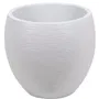 Eda Pot de Fleurs Design EGG Graphit - 46 L, Ø 50 x H. 45 cm, Blanc Cérusé, Double Paroi, Anti-UV, Intérieur/Extérieur