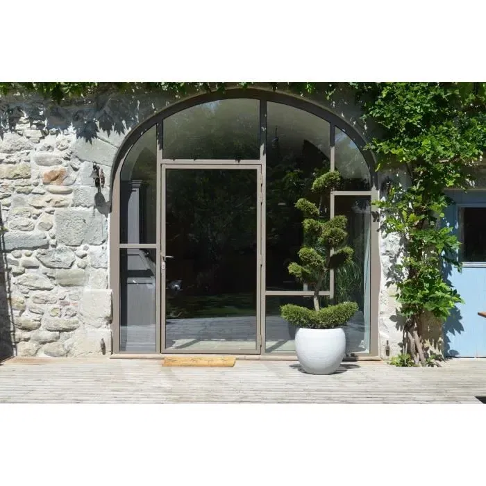 Eda Pot de Fleurs Design EGG Graphit - 46 L, Ø 50 x H. 45 cm, Blanc Cérusé, Double Paroi, Anti-UV, Intérieur/Extérieur