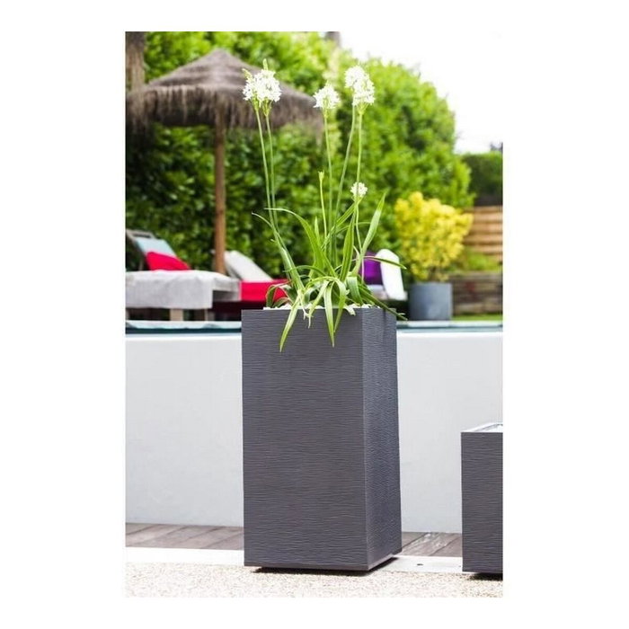 Eda Pot de fleurs Carré Haut Graphit Gris Anthracite 31 L Eda Pot de fleurs Carré Haut Graphit Gris Anthracite 31 L