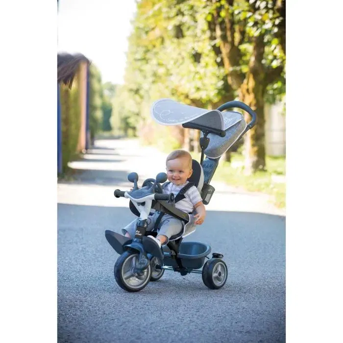 Smoby Tricycle évolutif Baby Driver Plus pour enfant - Structure métal - Gris