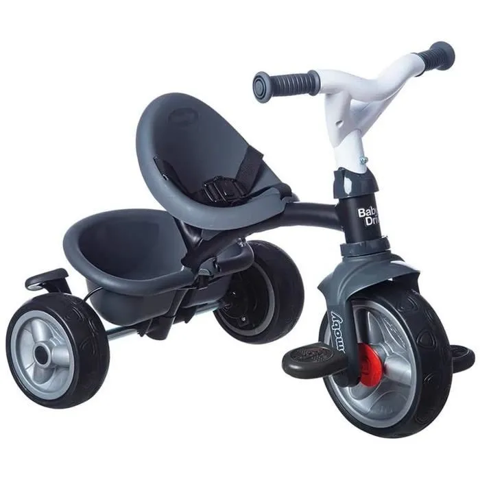 Smoby Tricycle évolutif Baby Driver Plus pour enfant - Structure métal - Gris