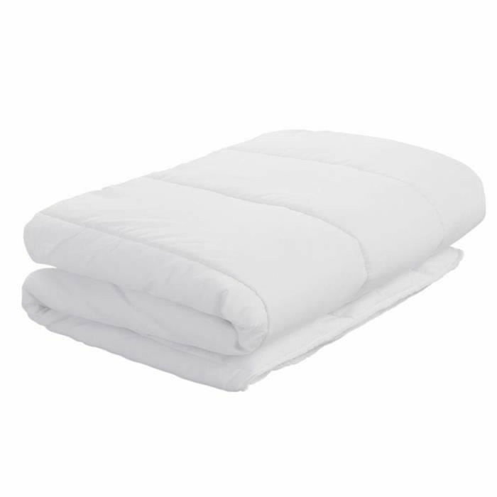 BLANREVE Couette légère en microfibre - 220 x 240 cm - Blanc - Garnissage polyester 200g/m² - Avec valisette