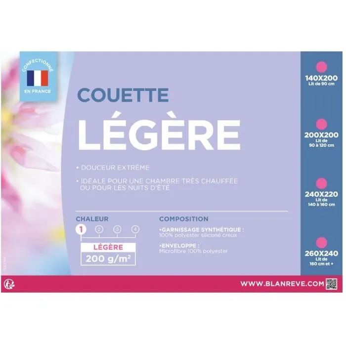 Couette légère Blanreve Blanc 220 x 240 cm