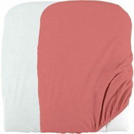 Domiva Lot de 2 housses de matelas à langer en éponge bouclette - Blanc / Terracotta - 50 x 75 cm