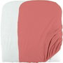 Domiva Lot de 2 housses de matelas à langer en éponge bouclette - Blanc / Terracotta - 50 x 75 cm