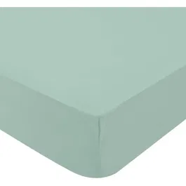 Domiva Lot de 2 draps housse en jersey - Blanc / Gris vert - Dimensions 60 x 120 cm, hauteur 15 cm