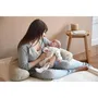 BEABA Big Flopsy - Coussin de grossesse et d'allaitement pour sommeil et détente - Modèle Fleur de coton - Longueur 180 cm - Housse en lin déhoussable