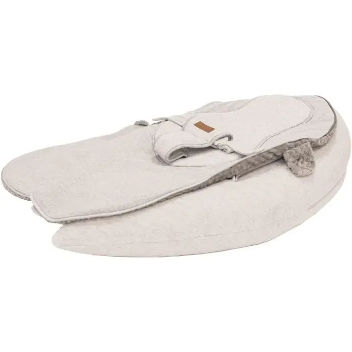 DOMIVA Coussin d'Allaitement Multifonction Nova 4 en 1 - Perle - 198 cm - Soutien Grossesse, Transat Bébé - Garni Micro-Billes Sans Phtalates - Enveloppe Démontable et Lavable