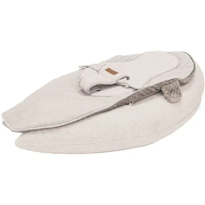 DOMIVA Coussin d'Allaitement Multifonction Nova 4 en 1 - Perle - 198 cm - Soutien Grossesse, Transat Bébé - Garni Micro-Billes Sans Phtalates - Enveloppe Démontable et Lavable