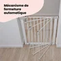 Safety 1st Barrière de sécurité enfant 73-80cm, Blanc, Métal, Fermeture Auto Close, 4 points de pression - Protège escalier et portes