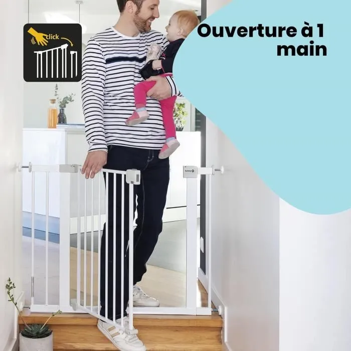 Safety 1st Barrière de sécurité enfant 73-80cm, Blanc, Métal, Fermeture Auto Close, 4 points de pression - Protège escalier et portes Safety 1st Barrière de sécurité enfant 73-80cm, Blanc, Métal, Fermeture Auto Close, 4 points de pression - Protège escalier et portes