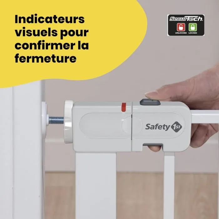 Safety 1st Barrière de sécurité enfant 73-80cm, Blanc, Métal, Fermeture Auto Close, 4 points de pression - Protège escalier et portes Safety 1st Barrière de sécurité enfant 73-80cm, Blanc, Métal, Fermeture Auto Close, 4 points de pression - Protège escalier et portes