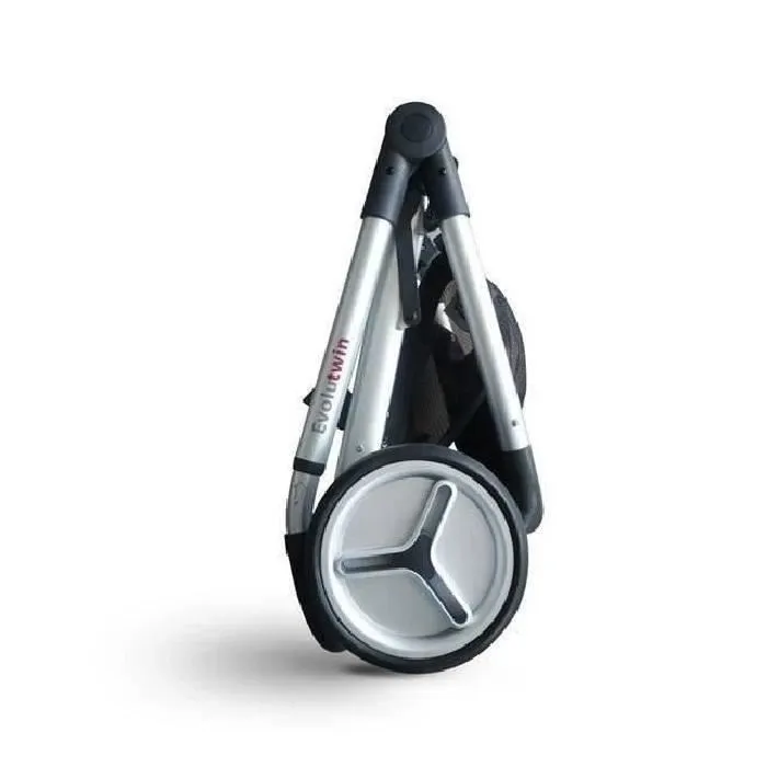 Red Castle Poussette double Evolutwin - Dès la naissance - Jusqu'à 15kg par enfant - Dossier réglable - Compatible sièges-auto (RC 2, Pebble) - Noir