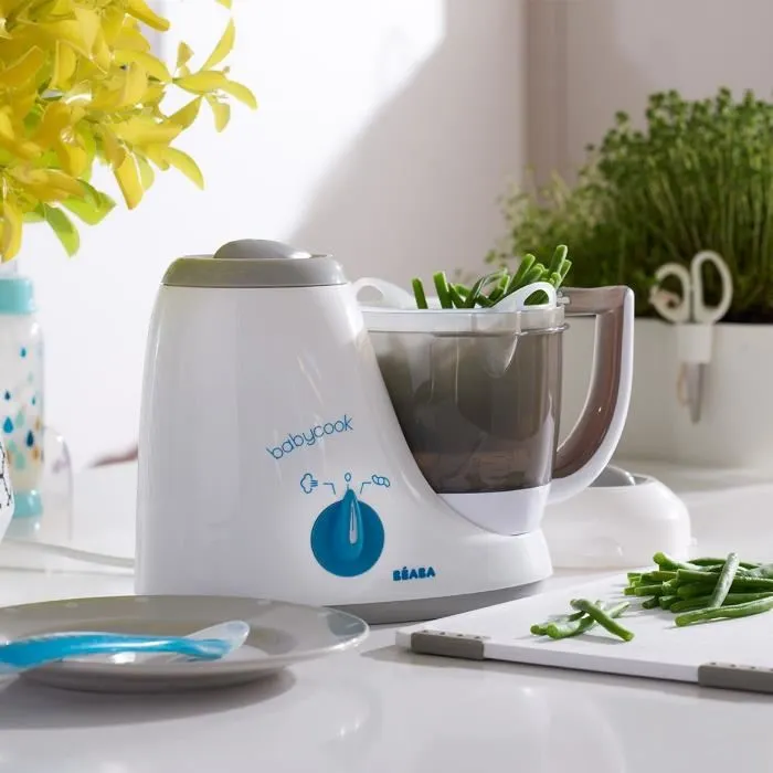 BEABA Babycook Original - Robot Cuiseur-Mixeur pour Bébé 4 en 1, Cuisson Vapeur Rapide, Décongélation et Réchauffage - Contenance XL avec Doseur d'Eau