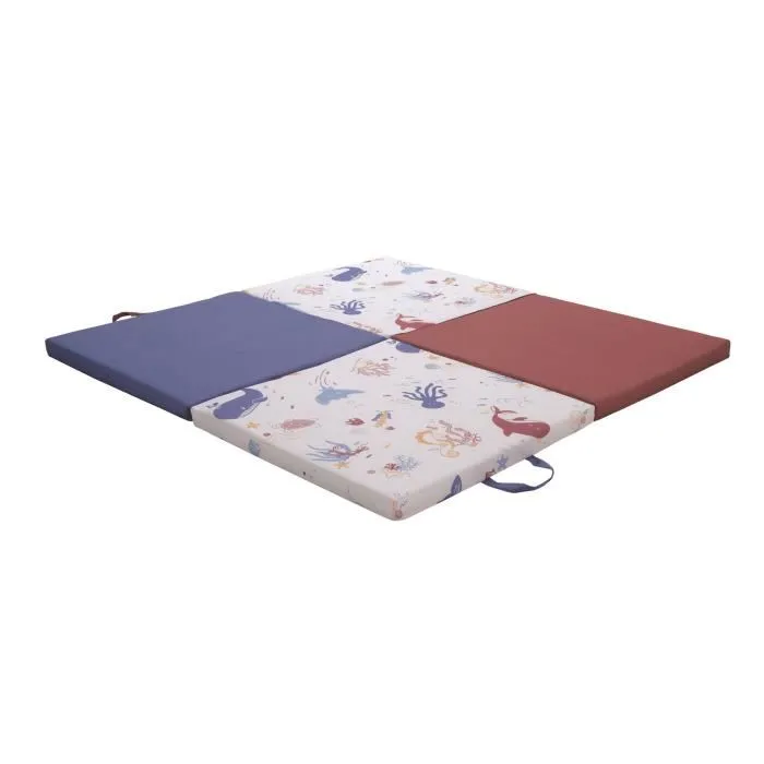 Tineo Tapis d'éveil évolutif Trésors de l'océan 3 en 1 - Tapis de jeu, matelas et pouf - 120 x 120 cm - Déhoussable Tineo Tapis d'éveil évolutif Trésors de l'océan 3 en 1 - Tapis de jeu, matelas et pouf - 120 x 120 cm - Déhoussable