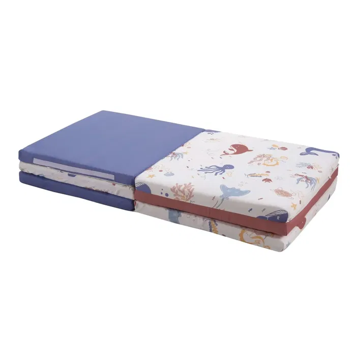 Tineo TINEO TRESORS DE L'OCEAN 5en1 - Tapis d'éveil évolutif 5 en 1, maxi format 120x180 cm, transformable en matelas, pouf, tunnel ou cabane
