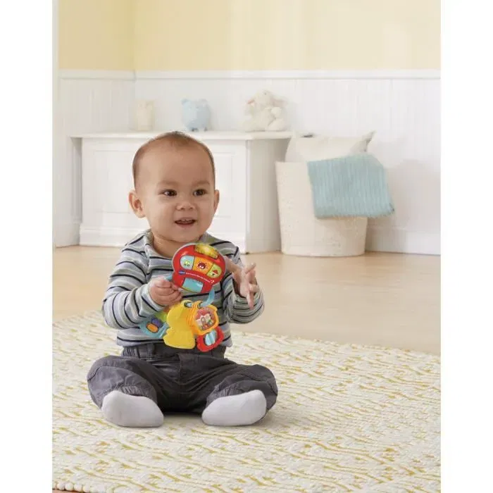 VTech Baby - Mon Hochet P'tites Clés Magiques Porte-clés Musical Lumineux avec Détecteur de Mouvement, Sons et Phrases