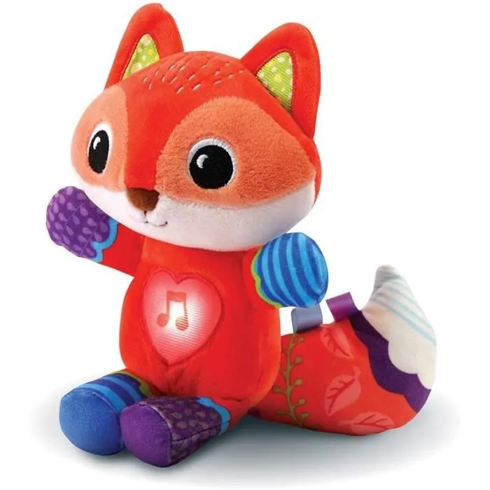 Vtech Baby - Malo, mon Renardeau Dodo, Peluche Musicale Doudou Apaisant avec Chansons pour l'Éveil Sensoriel de Bébé