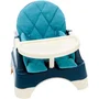 Oketi Poketi Rehausseur de chaise 3 en 1 Wooded bleu - avec tablette amovible, marche-pied et transformable en fauteuil pour enfant