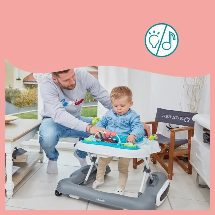 BABYMOOV Siège Poussette Bébé 5 en 1 : Marcheur, Poussoir, Balancelle, Siège Pivotant 360°, Aire de Jeu - Dès 6 mois