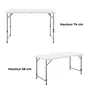Terranova - Table de réception pliante - Blanche - Structure acier et Plateau PEHD - 122x60.5xH74 cm - 4 personnes - 2 hauteurs réglables