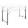 Terranova - Table de réception pliante - Blanche - Structure acier et Plateau PEHD - 122x60.5xH74 cm - 4 personnes - 2 hauteurs réglables